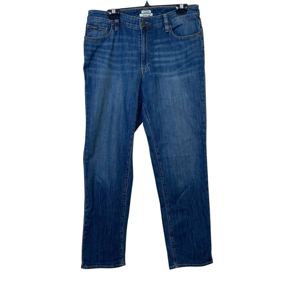 L.L. Bean Size 10 Favorite Fit Straight Leg 5 Pocket Blue Jeans